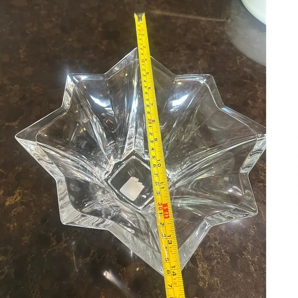 Mikasa Starburst Crystal Bowl 8 Point Star Glass Centerpiece Decor VINTAGE 1990